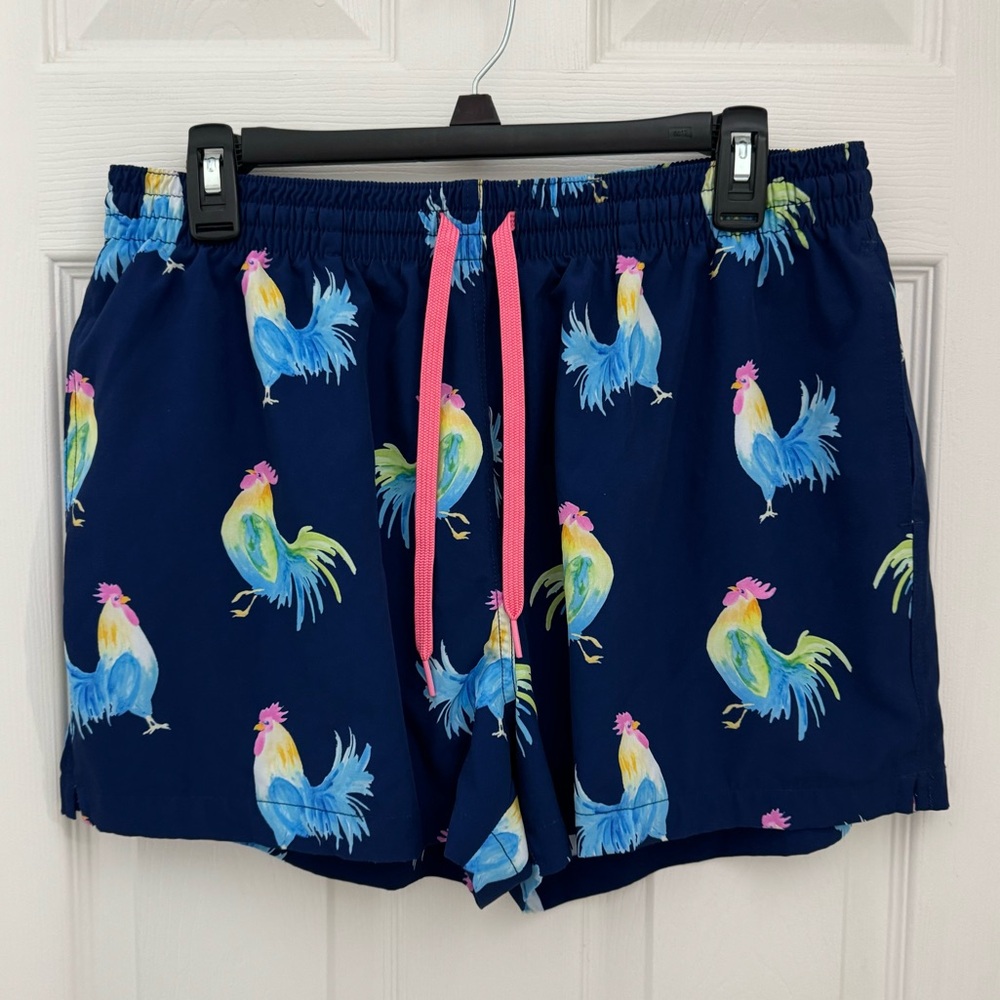 Chubbies Blue Rooster Print Swim Trunks